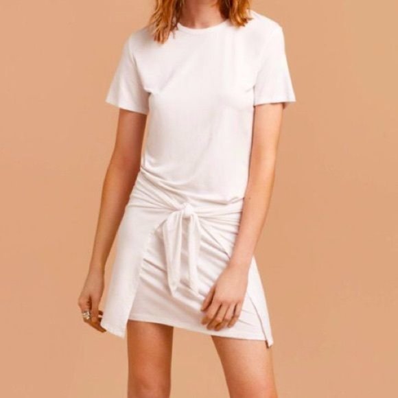 Wilfred Dresses & Skirts - Wilfred Free Bair Tie-Front T-Shirt Dress, White, Size Extra Small, XS